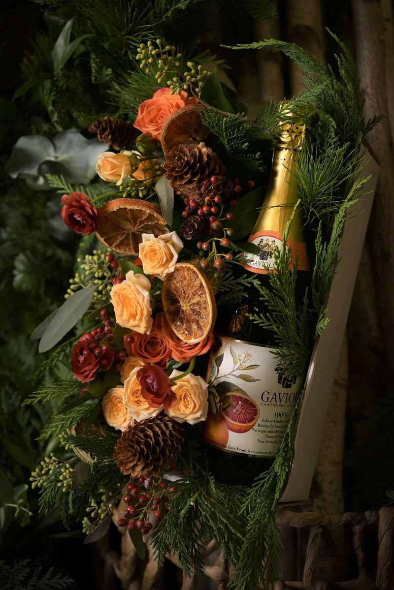 Coffret de Noël - Fleurs et pétillant