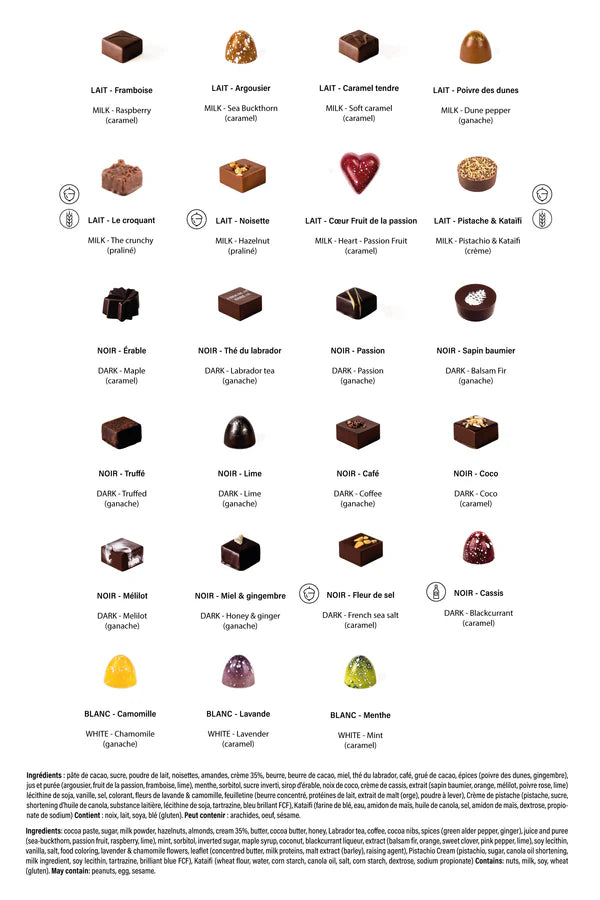 Boîte de 9 chocolats fins assortis