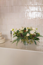 Table centerpiece - wintry white