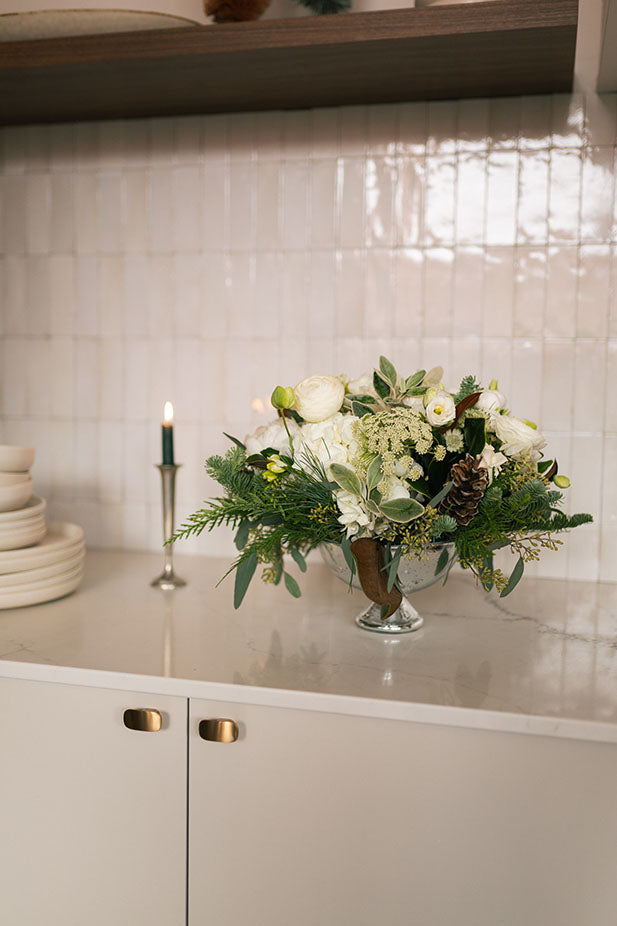 Centre de table - blanc hivernal