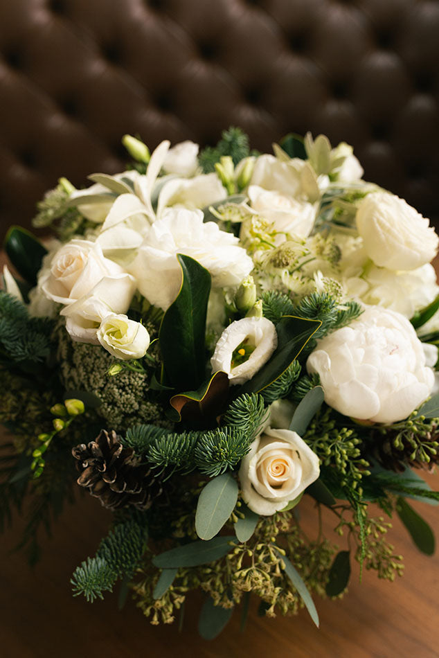 Centre de table - blanc hivernal