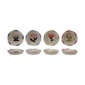 Dinnerware - CC - HAND-PAINTED STONEWARE WITH FLOWER AND RIM