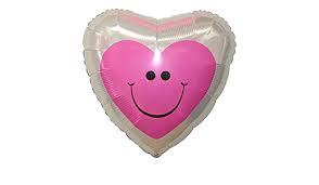 18" MYLAR Pink Smiley Heart Mylar Balloon