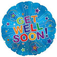 17 " Get Well Soon Silver Burst Balloon