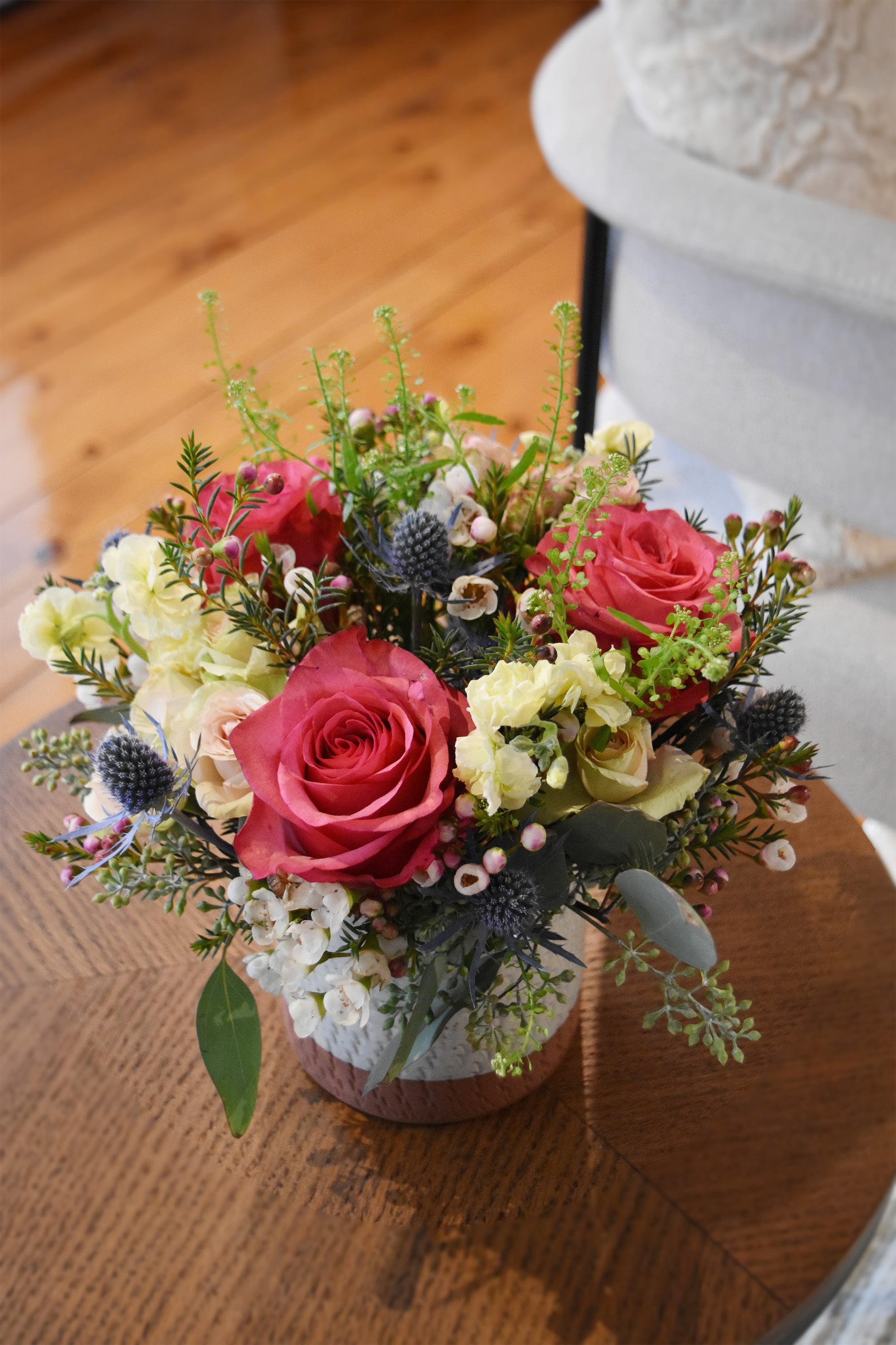 Arrangement petit jardin blush